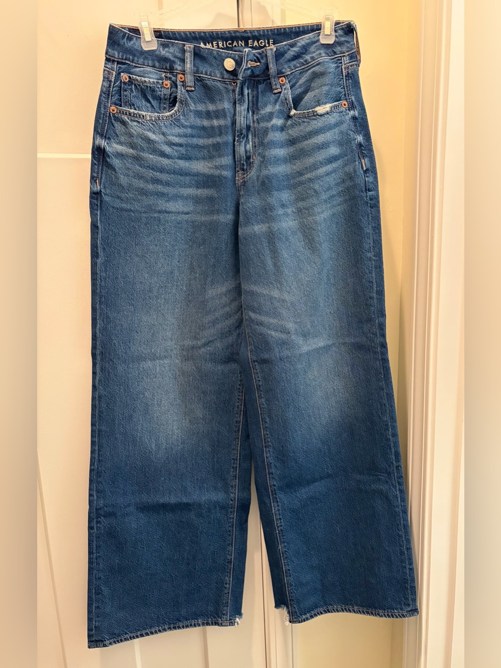 NEW American Eagle Super High-Rise Baggy Wide Leg Ankle Jeans - Size 2 Long